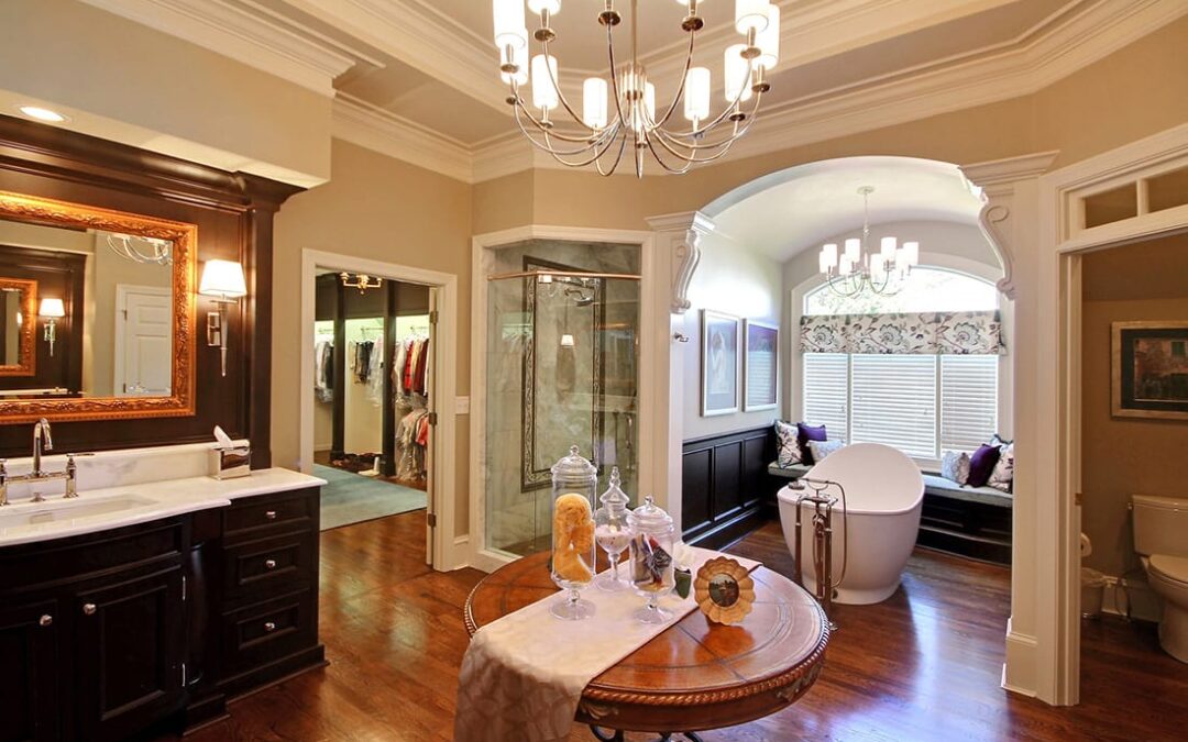 Elegant Dark Wood Master Bath Remodeling